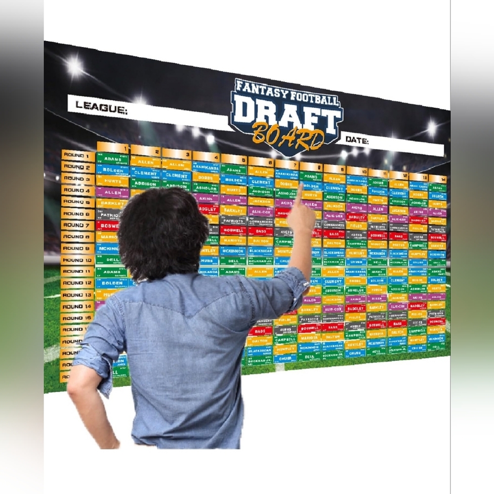 23-24 Fantasy Football Draft Board Kit: 14 Teams, 20 Rounds